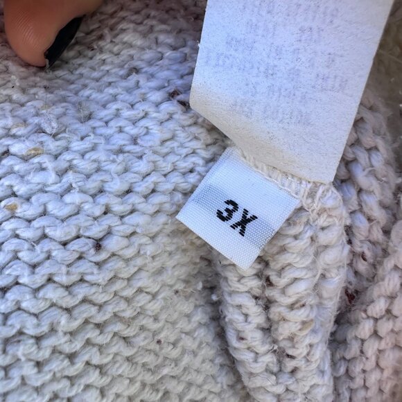 Vintage Off-White Mock Neck Sweater Womens 3X Cotton Blend Knit Made In USA Rust - Picture 3 of 9